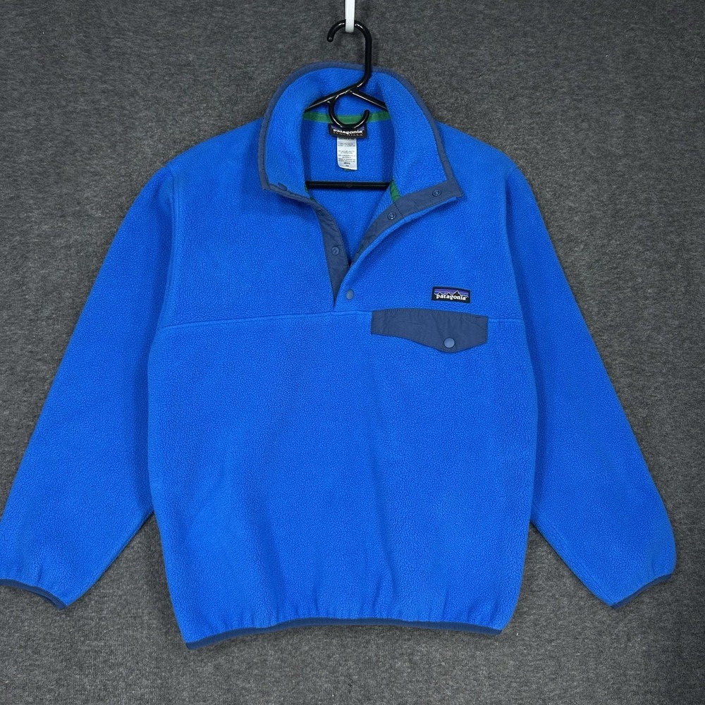 Vintage Y2K Patagonia Synchilla Snap-T Sweater Mens XS Blue Solid Fleece